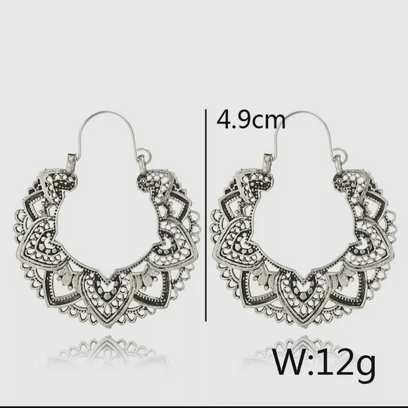 Boho Silver Earrings - Picture 4 of 4